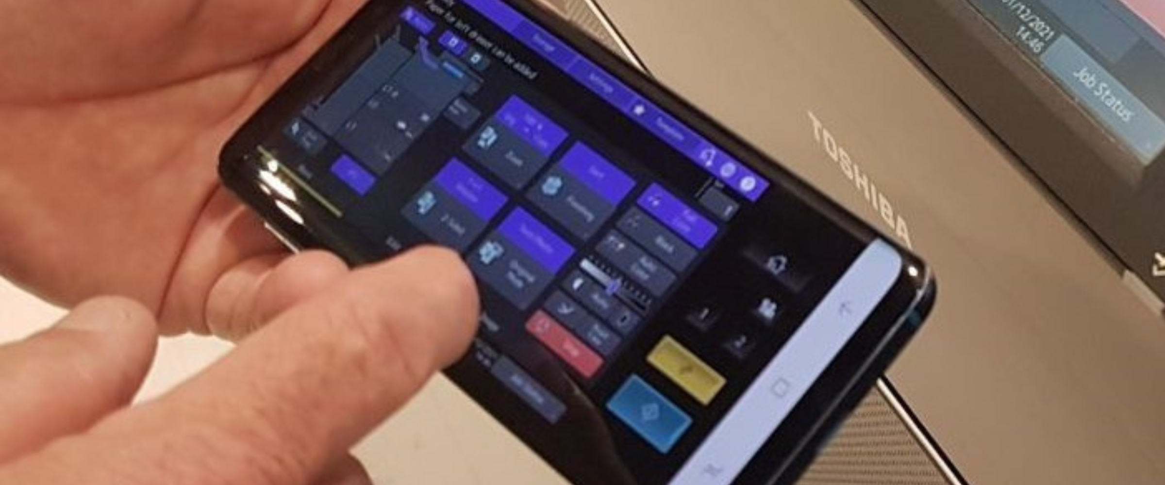 Toshiba's touch free app in action