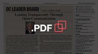 PDF - Orange County Business Journal: Leading Transparently Through Open Communication