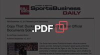 PDF - SportsBusiness Daily: Copy That: Ducks Name Toshiba As Their Official Documents Solution Provider